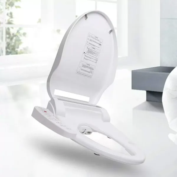 Elektrische bidetzitting Smart toiletdeksel met mondstuk Verwarmde zitting Bidetopzetstuk Toiletzitting Wit