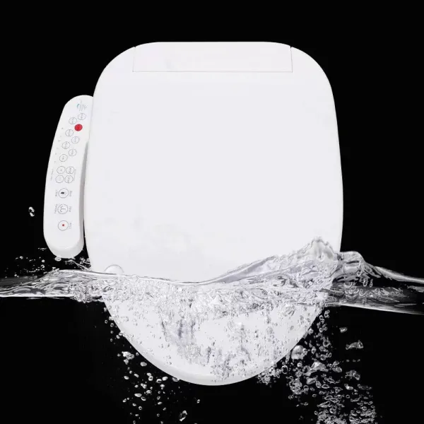 Elektrische bidetzitting Smart toiletdeksel met mondstuk Verwarmde zitting Bidetopzetstuk Toiletzitting Wit
