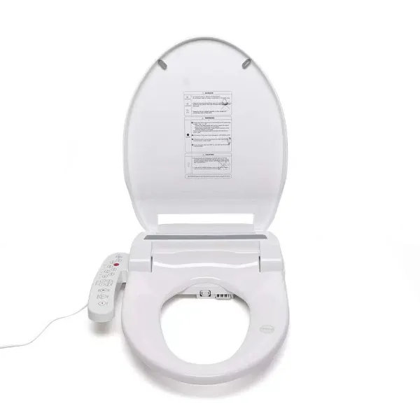 Elektrische bidetzitting Smart toiletdeksel met mondstuk Verwarmde zitting Bidetopzetstuk Toiletzitting Wit