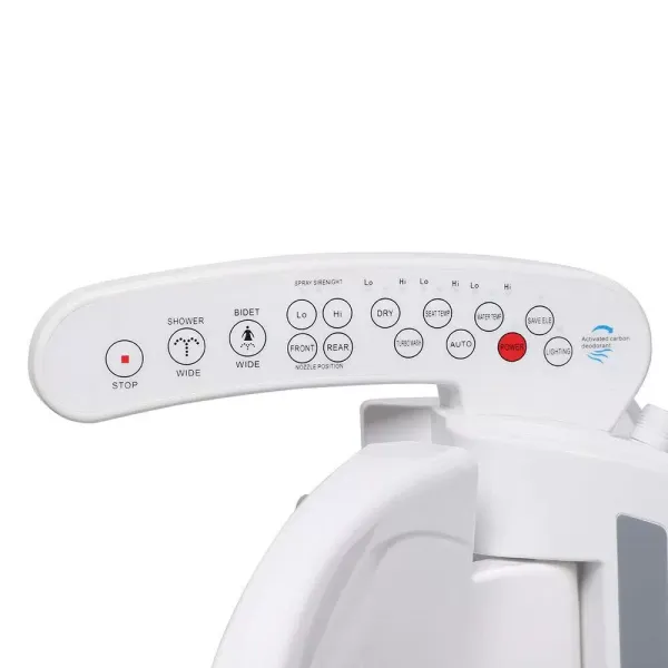 Elektrische bidetzitting Smart toiletdeksel met mondstuk Verwarmde zitting Bidetopzetstuk Toiletzitting Wit