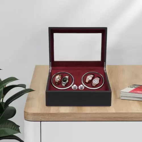CNCEST automatische watchwinder voor 4+6 horloges Horlogebox