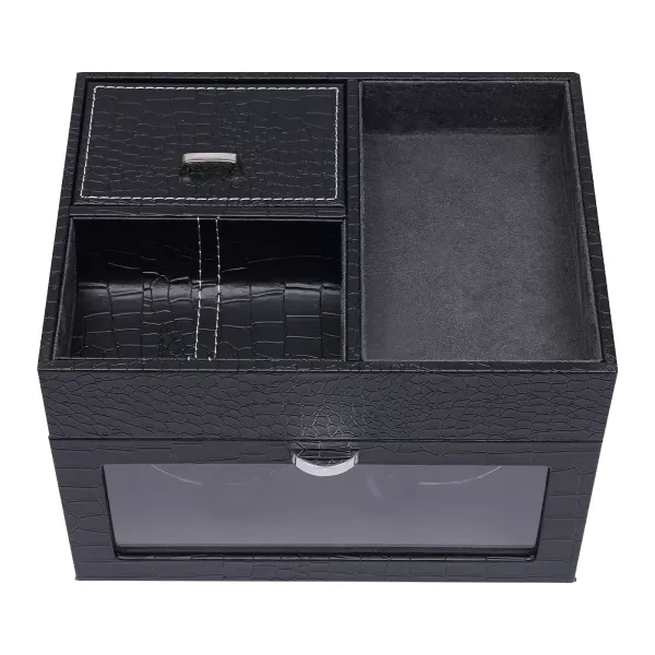 Klokdoos PU automatische watchwinder kan twee horloges opbergen Klokdoos PU automatische watchwinder kan twee horloges opbergen
