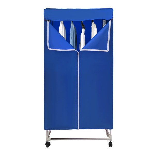 1500W elektrische droger met timer (0-240min), afstandsbediening, dubbellaags, designdroogmachine voor appartementen, thuis, reizen (blauw)