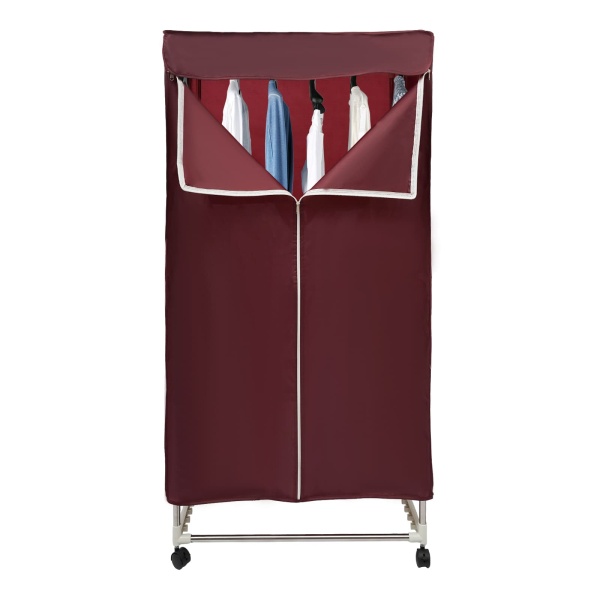 Was-droogcombinatie, draagbare mini-droger voor appartementen, aanraakbediening, aan/uit-functie en timer (wijnrood)