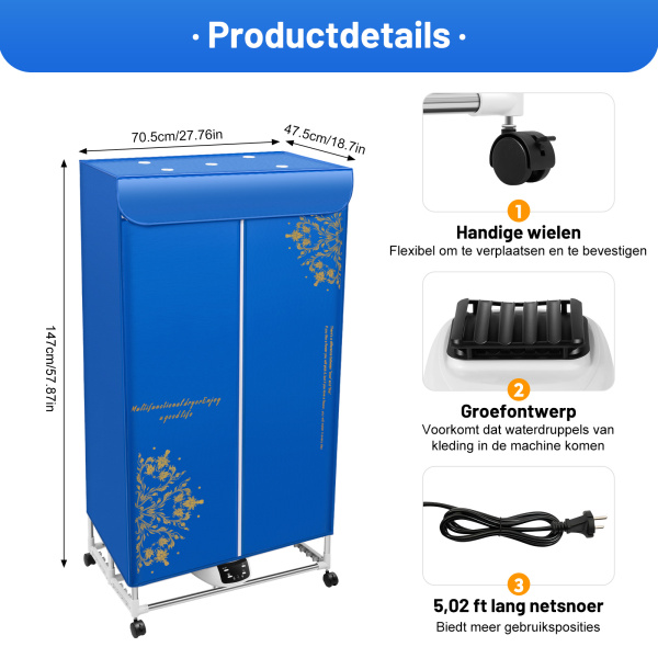 Bazargame Elektrische wasdroger Kledingdrogen Opvouwbare droger Droogrek Elektrisch verwarmbare reismachine Bazargame Elektrische wasdroger Kledingdrogen Opvouwbare droger Droogrek Elektrisch verwarmbare reismachine