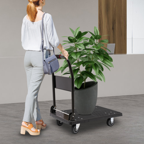 48 x 72 x 85 cm, vouwwagen met stille wielen, platte handwagen