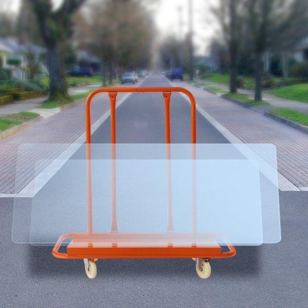 Opvouwbare paneelwagen, gipsplaat, voor het verplaatsen van klaptafels, matrassen, gipsplaten, oranje, 1600 lbs