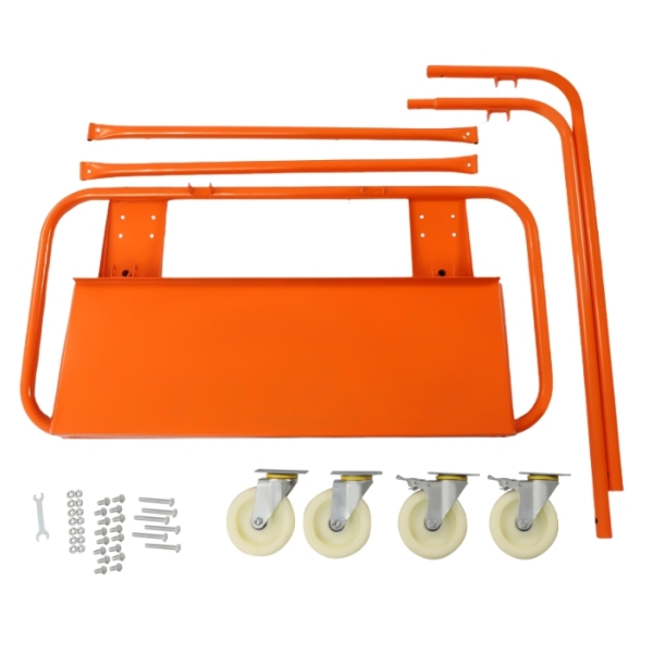 Opvouwbare paneelwagen, gipsplaat, voor het verplaatsen van klaptafels, matrassen, gipsplaten, oranje, 1600 lbs