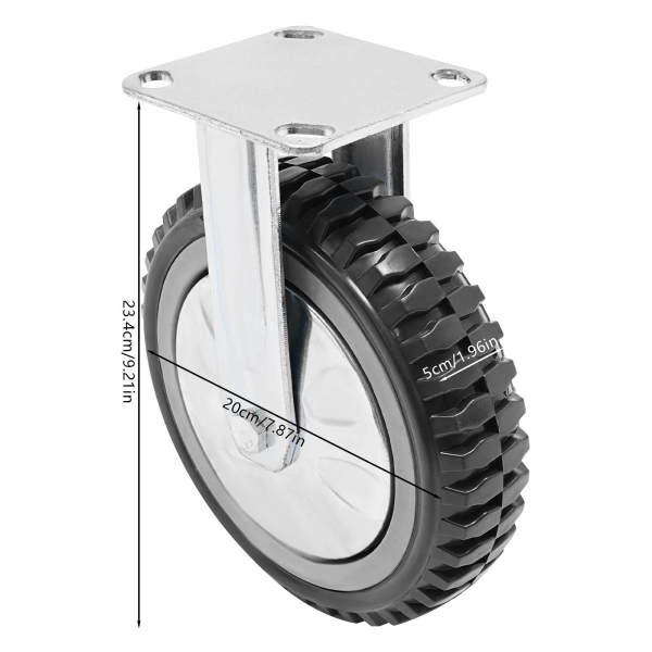 Set van 4 zware transportwielen met rem 8 inch - meubelwielen - zwenkwielen tot 1000 kg
