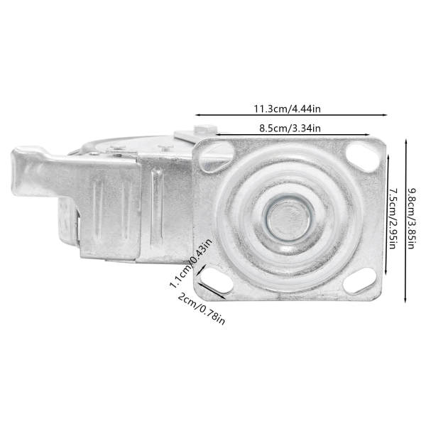Set van 4 zware transportwielen met rem 8 inch - meubelwielen - zwenkwielen tot 1000 kg Set van 4 zware transportwielen met rem 8 inch - meubelwielen - zwenkwielen tot 1000 kg