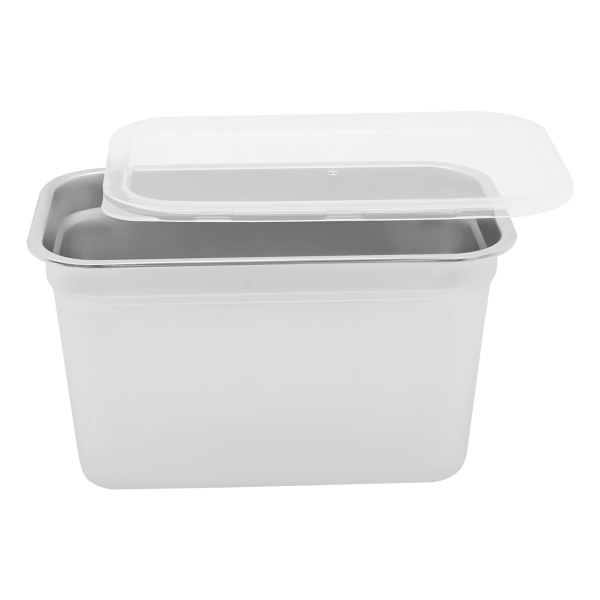 8 stuks 15 cm hotelpannen, roestvrijstalen stoompannen, roestvrijstalen voedselcontainers met deksels 8 stuks 15 cm hotelpannen, roestvrijstalen stoompannen, roestvrijstalen voedselcontainers met deksels