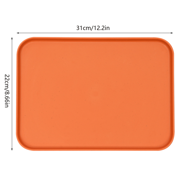 Verpakking van 20 stuks 31 x 22 cm plastic dienblad, plastic fastfood dienblad, rechthoekig dienblad, antislip plastic dienblad (12 x 9 inch)
