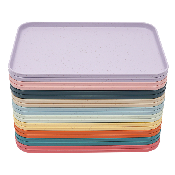 Verpakking van 20 stuks 31 x 22 cm plastic dienblad, plastic fastfood dienblad, rechthoekig dienblad, antislip plastic dienblad (12 x 9 inch)