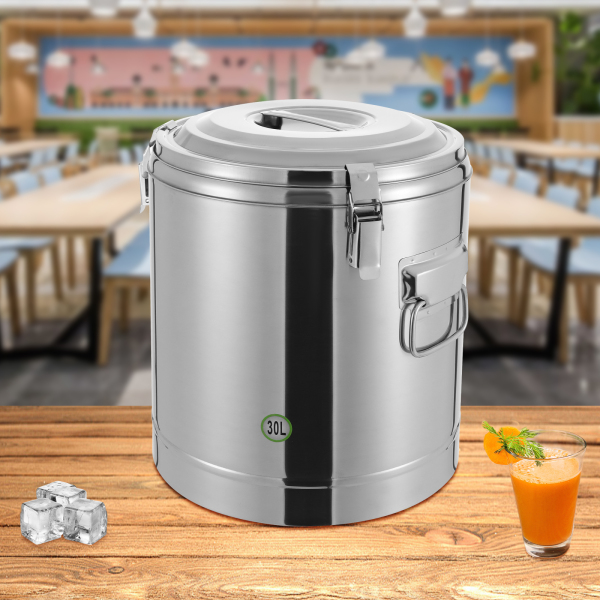 Isothermische emmer, Isothermische soepcontainer, Isothermische soepdrager, Inhoud: 30L, 34.5*38.5cm, Zilver