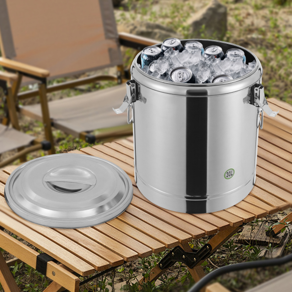 Isothermische emmer, Isothermische soepcontainer, Isothermische soepdrager, Inhoud: 30L, 34.5*38.5cm, Zilver