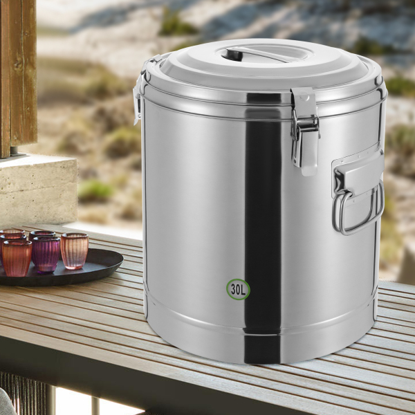 Isothermische emmer, Isothermische soepcontainer, Isothermische soepdrager, Inhoud: 30L, 34.5*38.5cm, Zilver