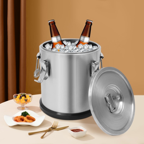 12 liter geïsoleerde emmer met bodem geïsoleerde emmer, 2,64 gallon geïsoleerde emmer, dikke bodem warme en koude geïsoleerde emmer met deksel