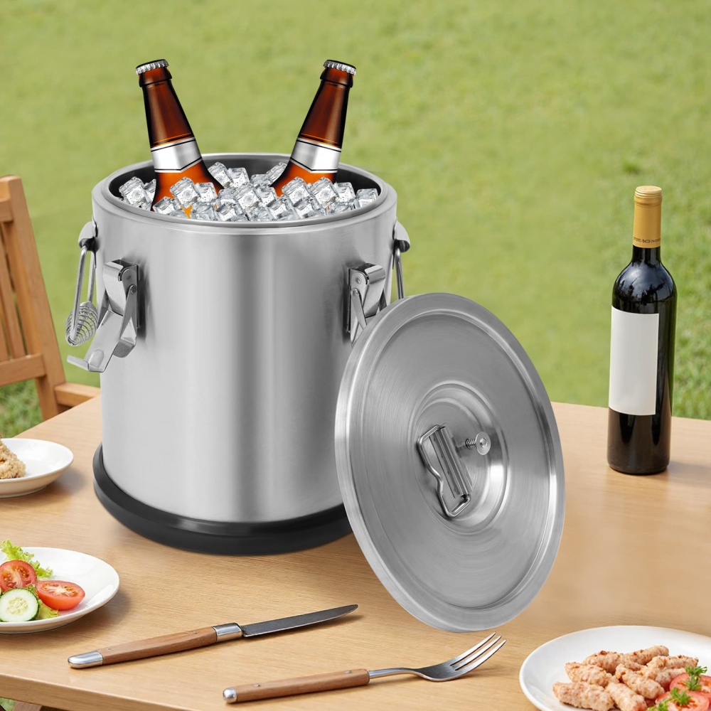 12 liter geïsoleerde emmer met bodem geïsoleerde emmer, 2,64 gallon geïsoleerde emmer, dikke bodem warme en koude geïsoleerde emmer met deksel