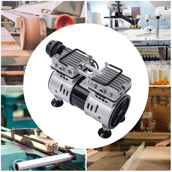 Olievrije laboratoriumvacuümpomp 1440 RPM vacuümpomp met geluiddemper voor medische machines voor voedselverwerking