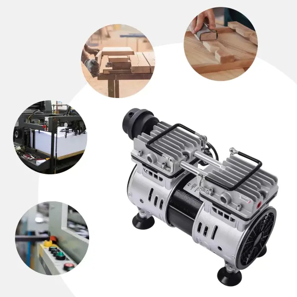 Olievrije laboratoriumvacuümpomp 1440 RPM vacuümpomp met geluiddemper voor medische machines voor voedselverwerking