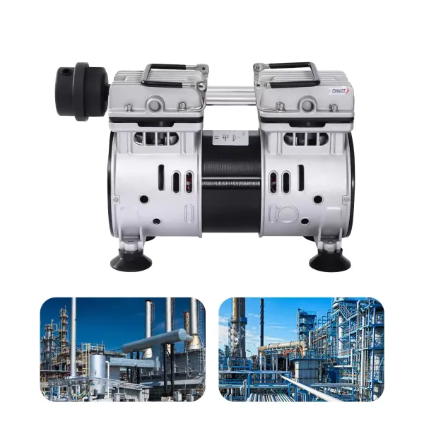 Olievrije laboratoriumvacuümpomp 1440 RPM vacuümpomp met geluiddemper voor medische machines voor voedselverwerking