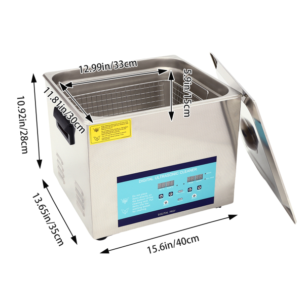Professionele ultrasone reiniger met verwarmingsmand Digitale timer Ultrasone verwarmer 15L 220V Professionele ultrasone reiniger met verwarmingsmand Digitale timer Ultrasone verwarmer 15L 220V