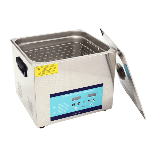 Professionele ultrasone reiniger met verwarmingsmand Digitale timer Ultrasone verwarmer 15L 220V