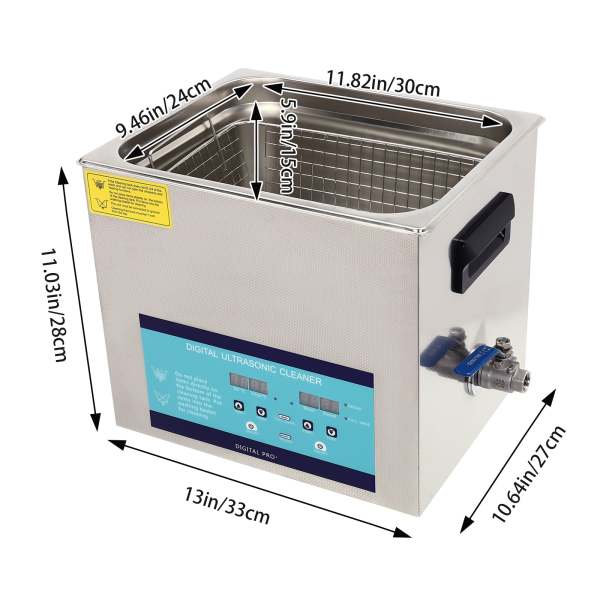 Ultrasoon reinigingsapparaat met verwarmde mand - Digitale timer - Professionele roestvrijstalen ultrasone reiniger Ultrasoon reinigingsapparaat met verwarmde mand - Digitale timer - Professionele roestvrijstalen ultrasone reiniger