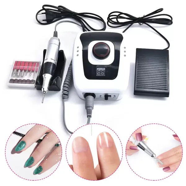 Elektrische nagelboormachine, 35000 RPM nagelboormachine, polijstset, voor thuis nagelsalon