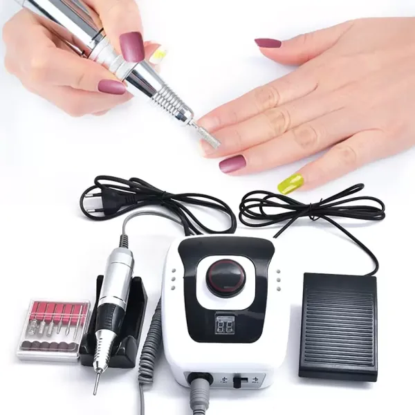 Elektrische nagelboormachine, 35000 RPM nagelboormachine, polijstset, voor thuis nagelsalon