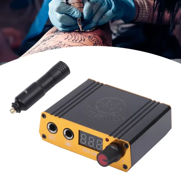 Rotary Tattoo Tattoo Kit met 10 cartridgenaalden, tattoo-voeding, voetpedaal voor tattoo-beginners
