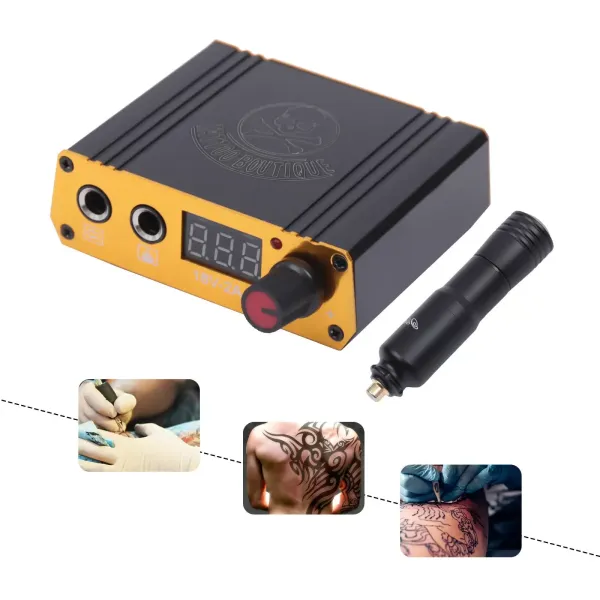 Rotary Tattoo Tattoo Kit met 10 cartridgenaalden, tattoo-voeding, voetpedaal voor tattoo-beginners