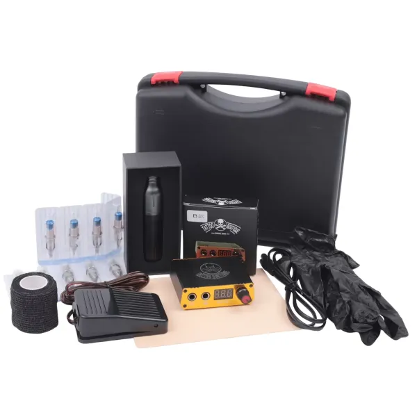 Rotary Tattoo Machine Complete tattoo-pen met 20 naaldcartridges Digitale display-voeding