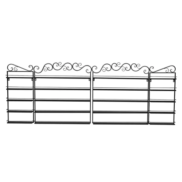 Wandgemonteerde nagellakplank, metalen plank voor aromatherapie en lippenstiften, 5-pack (zwart)