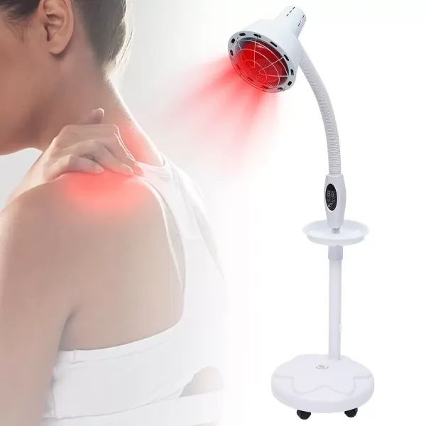 Infrarood fysiotherapie lamp 275W, 360 ° draaibaar in hoogte verstelbaar, geschikt voor gebruik thuis, op kantoor, klinieken, schoonheidssalons, fysiotherapie winkels, enz.