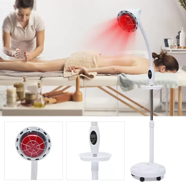Infrarood fysiotherapie lamp 275W, 360 ° draaibaar in hoogte verstelbaar, geschikt voor gebruik thuis, op kantoor, klinieken, schoonheidssalons, fysiotherapie winkels, enz.
