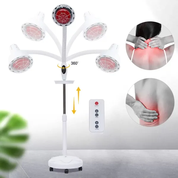 Infrarood fysiotherapie lamp 275W, 360 ° draaibaar in hoogte verstelbaar, geschikt voor gebruik thuis, op kantoor, klinieken, schoonheidssalons, fysiotherapie winkels, enz.