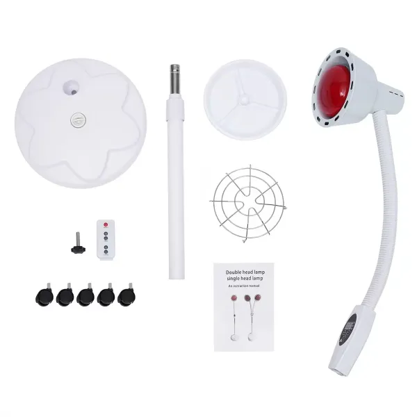 Infrarood fysiotherapie lamp 275W, 360 ° draaibaar in hoogte verstelbaar, geschikt voor gebruik thuis, op kantoor, klinieken, schoonheidssalons, fysiotherapie winkels, enz.