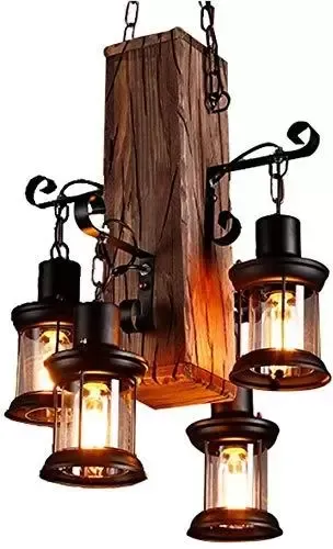Retro industriële loft bar hanglamp 4 lampen decoratieve vintage kroonluchter voor woonkamer