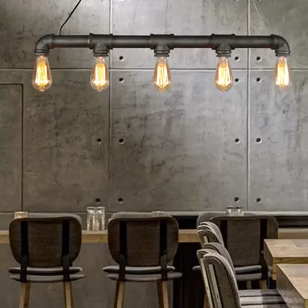 5-lichts retro industriële E27 plafondlamp voor woonkamer, keuken, eetkamer, slaapkamer, hal