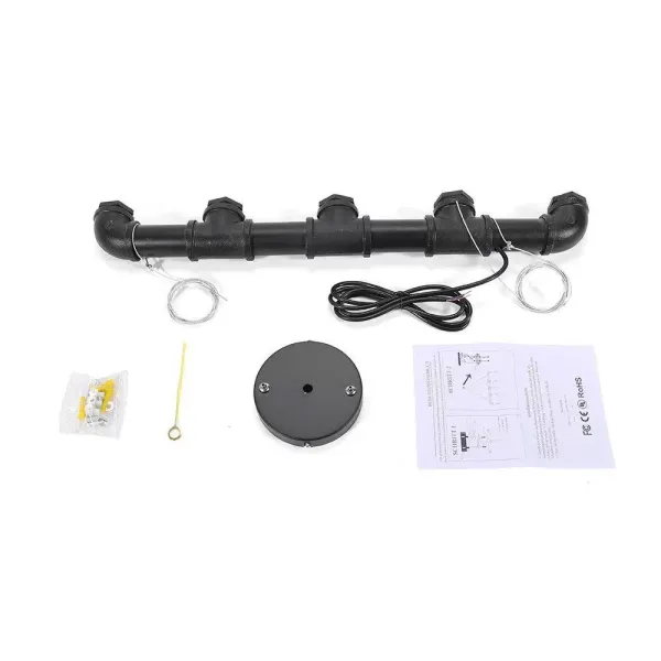 5-lichts retro industriële E27 plafondlamp voor woonkamer, keuken, eetkamer, slaapkamer, hal 5-lichts retro industriële E27 plafondlamp voor woonkamer, keuken, eetkamer, slaapkamer, hal