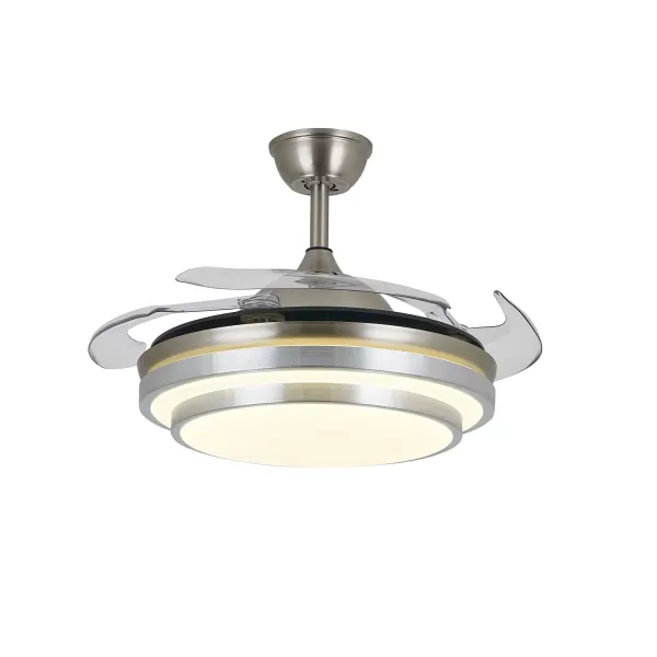 Plafondventilator van 36 inch met verlichting Afstandsbediening Onzichtbare ventilator met 4 intrekbare bladen voor eetkamer