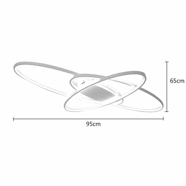 LED-plafondlamp voor slaapkamer - 95 x 65 cm - Wit - Dimbaar met afstandsbediening