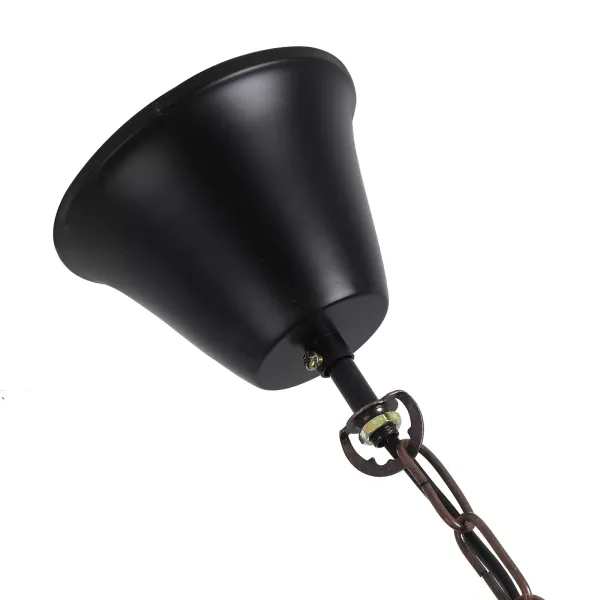Vintage hanglamp - 2 metalen koppen - Kroonluchter op wieltjes - Retro hanglamp in hoogte verstelbaar