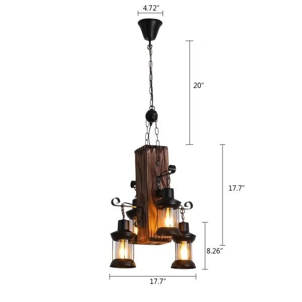 Vintage hanglamp - 2 metalen koppen - Kroonluchter op wieltjes - Retro hanglamp in hoogte verstelbaar