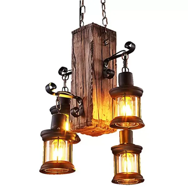 Vintage hanglamp - 2 metalen koppen - Kroonluchter op wieltjes - Retro hanglamp in hoogte verstelbaar