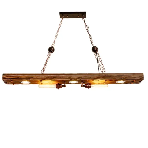 Vintage design slingerplafondlamp, houten balk, woonkamer hanglamp, woonkamer industriële lamp, 38W 110V