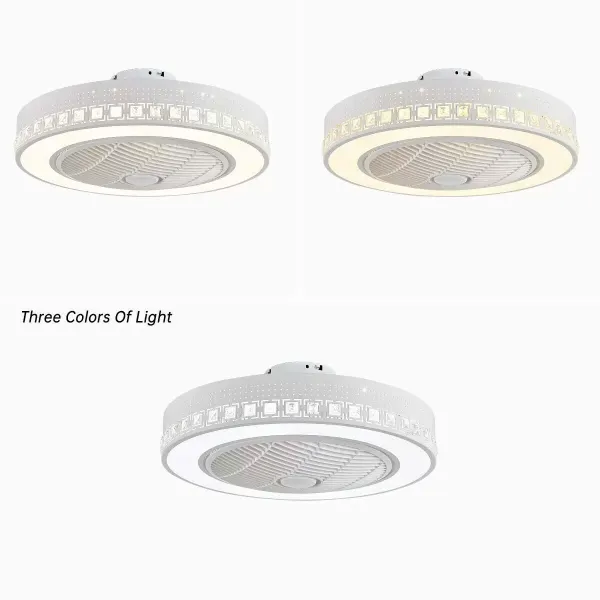 23" plafondventilator - dimbaar licht - 3 windsnelheden met afstandsbediening - voor woonkamer, kantoor, slaapkamer