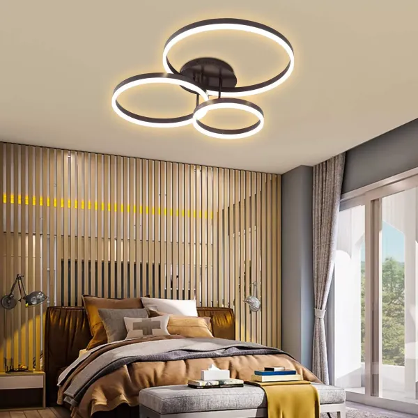 LED-plafondlamp 112 W 3 cirkels designlamp woonkamer plafondlamp kroonluchter afstandsbediening 3000 K – 6500 K