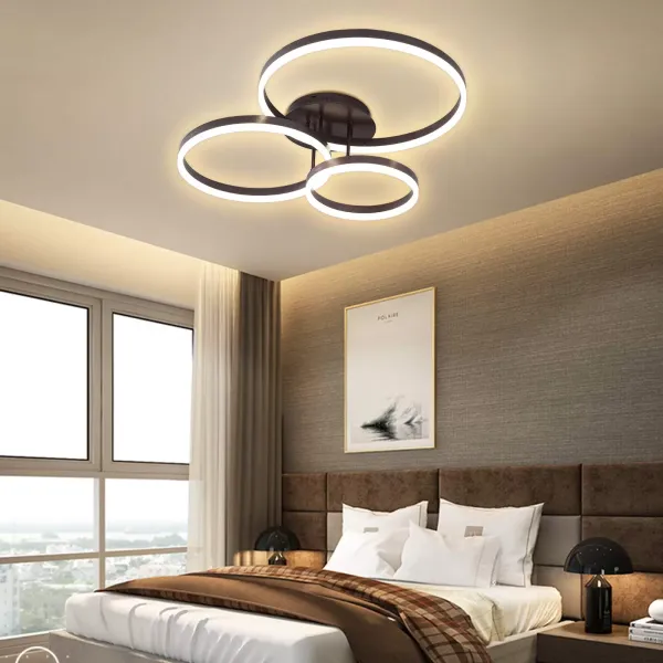 LED-plafondlamp 112 W 3 cirkels designlamp woonkamer plafondlamp kroonluchter afstandsbediening 3000 K – 6500 K LED-plafondlamp 112 W 3 cirkels designlamp woonkamer plafondlamp kroonluchter afstandsbediening 3000 K – 6500 K